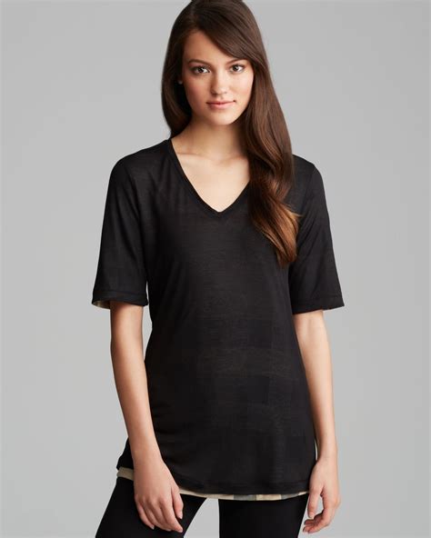 burberry brit short-sleeve long tee black